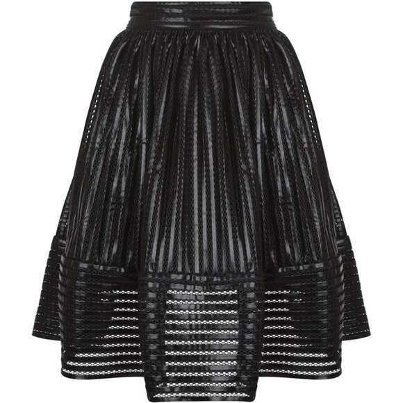 Maje James Mesh-stripe Flared Skirt - Picture 3 of 8
